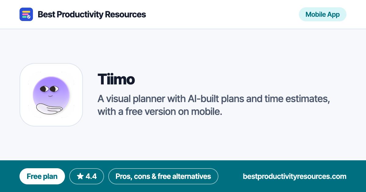 Tiimo on Best Productivity Resources