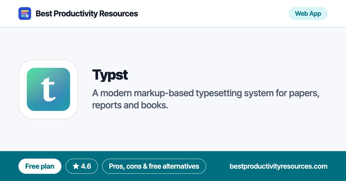 Typst on Best Productivity Resources