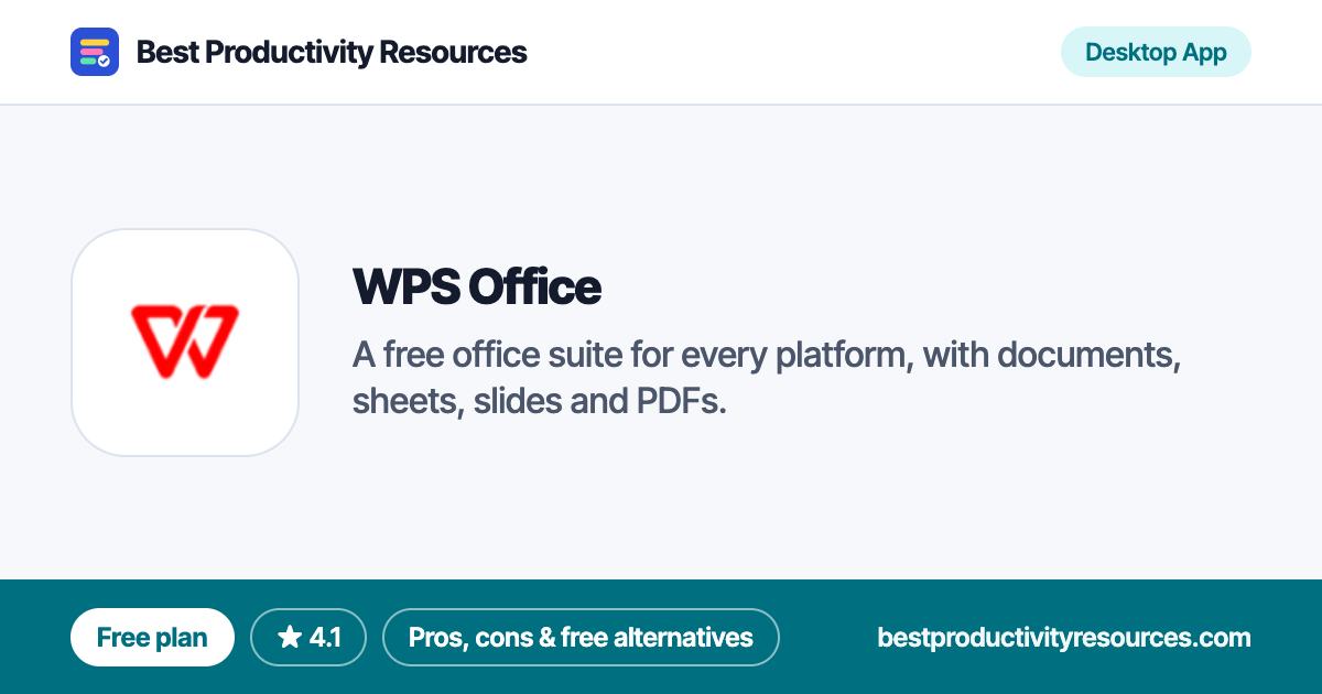WPS Office on Best Productivity Resources
