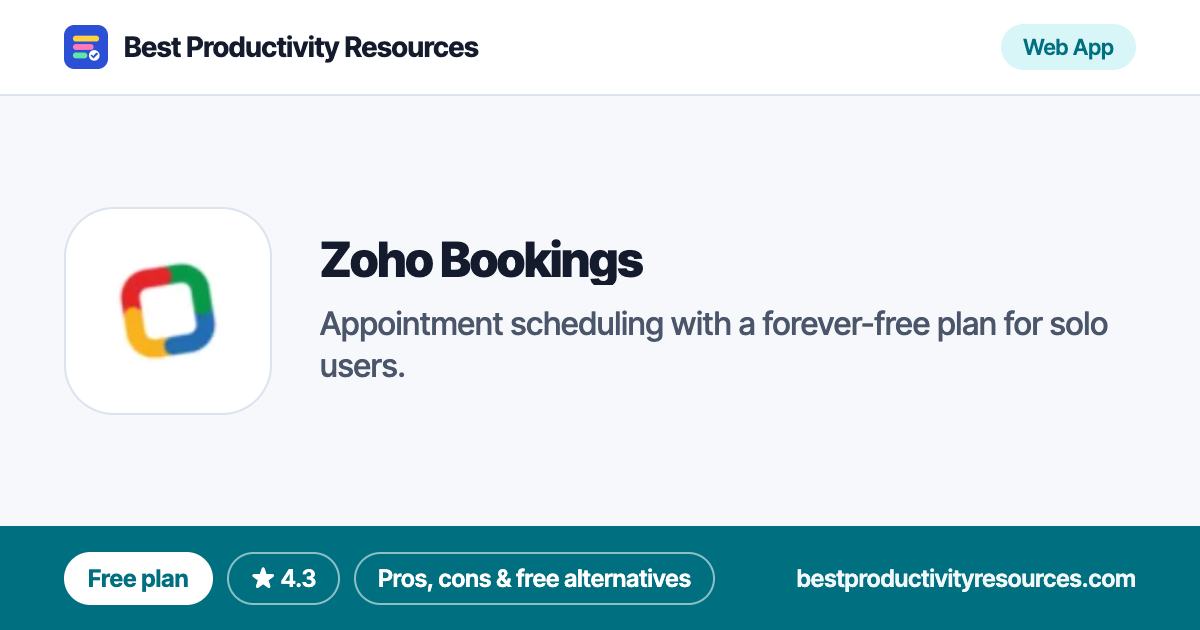 Zoho Bookings on Best Productivity Resources